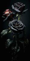 trollbindande närbild porträtt av rosor, evig melankoli, ai genererad foto
