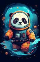 söt panda astronaut illustration konst foto