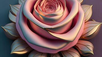 3d blommor tillverkad från keramisk med pastell färger och en Rör av guld foto