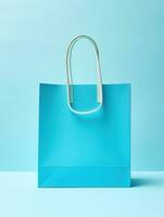 blå minimalistisk handla väska foto