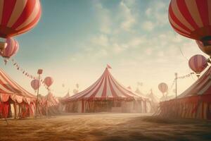 cirkus tält med ballonger foto
