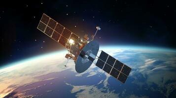 satellit kommunikation ovan jord foto