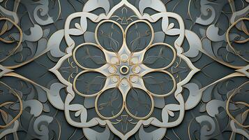 traditionell arabicum mönster i grå tona foto