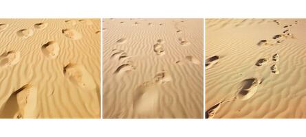 resa sand fotspår bakgrund textur foto