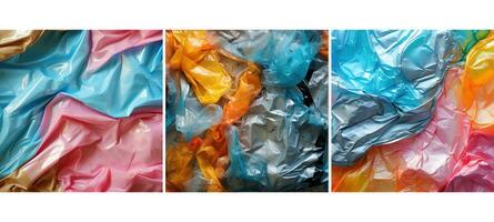 tömma plast crumple bakgrund textur foto