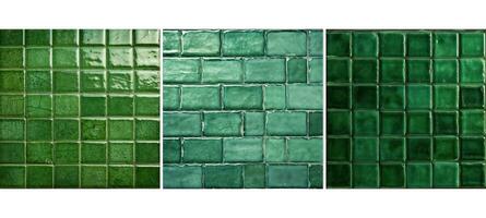 tapet grön keramisk bricka bakgrund textur foto