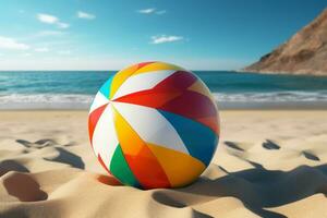 lekfull strand boll bakgrund. generera ai foto