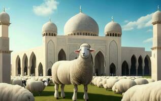 eid al Adha mubarak islamic festival, generativ ai illustration. foto