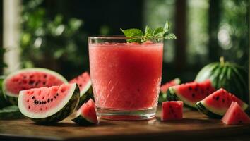 vattenmelon dryck. ai genererad foto