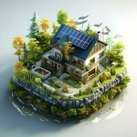 isometrisk arkitektur eco hållbar miljö generativ ai. foto