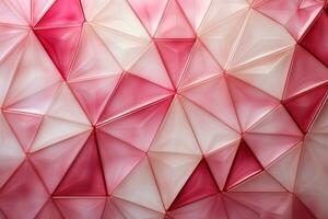 triangel- abstraktion i rosa, vit, och guld, ett konstnärlig fusion av mjuk elegans ai genererad foto