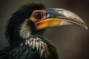 hornbill behornad fågel. generera ai foto