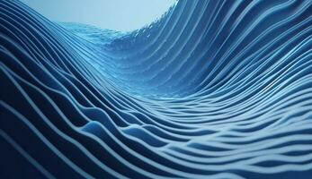 abstrakt blå vågor och rader med Plats för text ai genererad foto