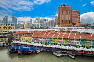 Clarke kajen ligger vid singapore River planeringsområde i Singapore foto