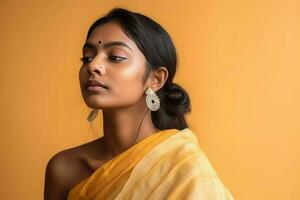 skönhet indisk kvinna. generera ai foto