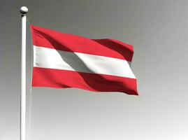 österrike nationell flagga vinka på grå bakgrund foto