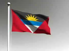 antigua och barbuda nationell flagga isolerat på grå bakgrund foto