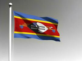 eswatini nationell flagga vinka på grå bakgrund foto