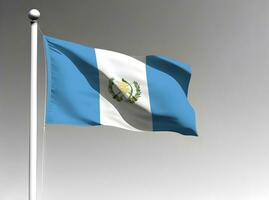 guatemala nationell flagga isolerat på grå bakgrund foto