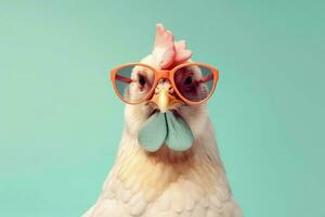 kyckling solglasögon. generera ai foto