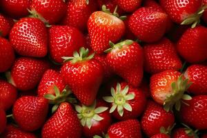 textur av färsk jordgubbar som bakgrund. generativ ai foto