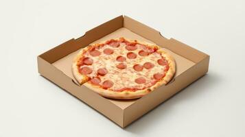 pepperoni pizza isolerat foto