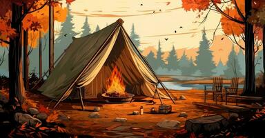 camping stolar och tält foto