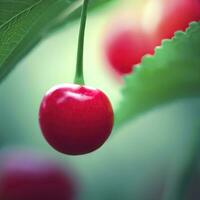 körsbär bär frukt natur bakgrund. ai generativ foto
