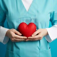 hjärta och stetoskop på en blå bakgrund uppsättning av, medicinsk stock bilder foto