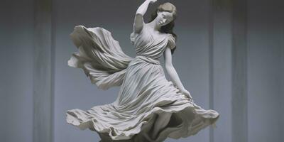 marmor staty av en ballerina. generativ ai foto