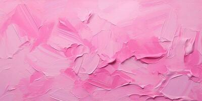 generativ ai, närbild av impasto abstrakt grov rosa konst målning textur foto