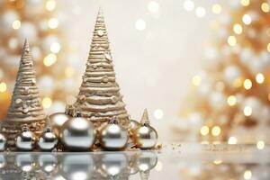 jul sammansättning med festlig dekorationer. generativ ai foto