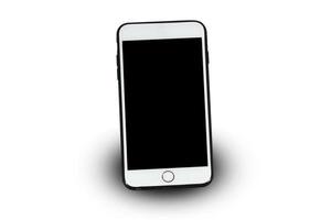 mobil smart telefon på vit bakgrund foto