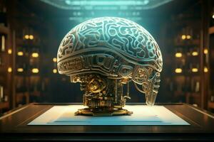 innovativ hjärna artificiell intelligens. generera ai foto