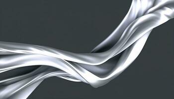 abstrakt silver- lutning bakgrund. strömma krom flytande metall vågor. ai genererad foto