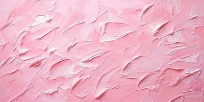 generativ ai, närbild av impasto abstrakt grov rosa konst målning textur foto