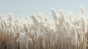 generativ ai, pampa gräs gren med himmel. abstrakt naturlig boho bakgrund av mjuk växter, kortaderia selloana foto