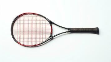 en tennis racket med en röd och svart hantera ai generativ foto