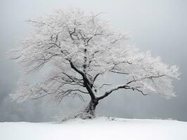 minimalistisk vinter- landskap sammansättning ai generativ foto