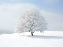 minimalistisk vinter- landskap sammansättning ai generativ foto