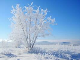 minimalistisk vinter- landskap sammansättning ai generativ foto