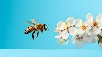 bi eller honungsbi, honung hårkam, bakgrund, generativ ai foto
