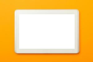 smartphone tom skärm isolerad på orange bakgrund foto