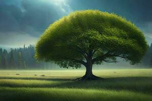 en skön träd ai generativ foto
