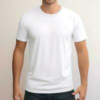 full vit tee shirts för män ai generativ foto