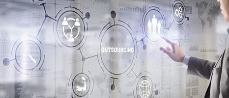 outsourcing koncept för mänskliga resurser