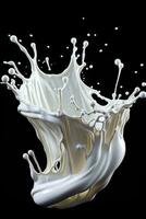 fångande de omedelbar en mjölk liten droppe skapar en fantastisk stänk konst foto