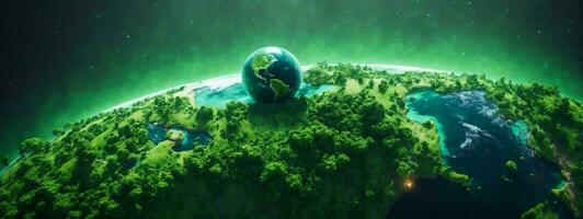 grön planet - jorden. ai genererad foto
