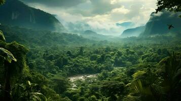 skog jamaican regnskog frodig ai genererad foto