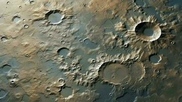måne lunar krater landskap ai genererad foto